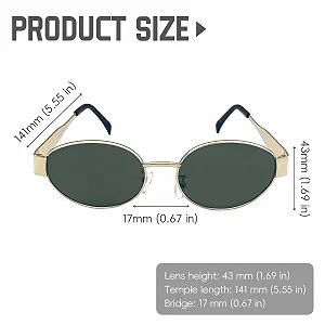 Солнцезащитные очки Овальные Vordpe Ретро Модные Металл Золотой synthetic.ua - Фото 1