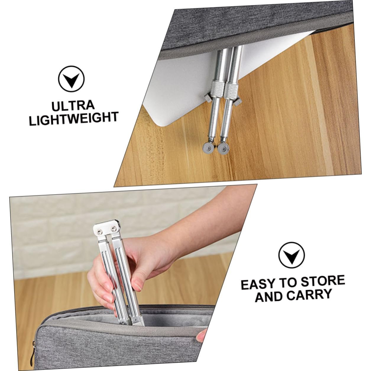 Регульована алюмінієва підставка для ноутбука, складана, стабільна трикутна, фото №4