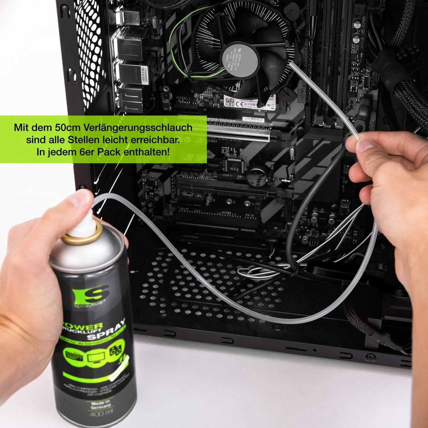 Стиснене повітря Spraytive 400 мл 100 мм подовжувач, фото №3 Стиснене повітря Spraytive 400 мл 100 мм подовжувач, фото №3