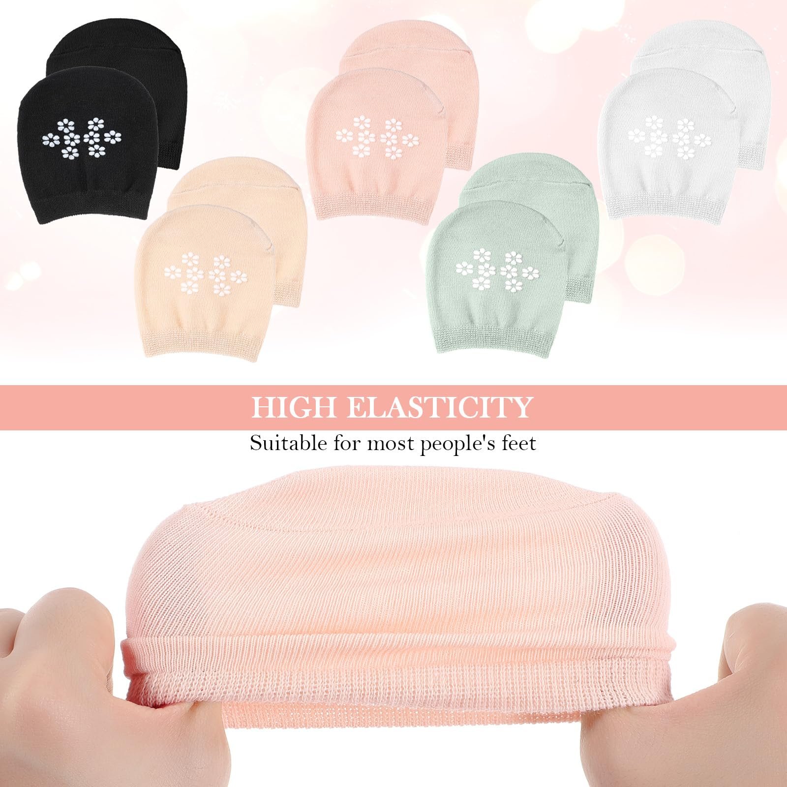 Женские носки с пальцами, укороченные, для мюлей, невидимые, нескользящие, хлопковые, бесшовные для клогов, 8 пар, фото №7