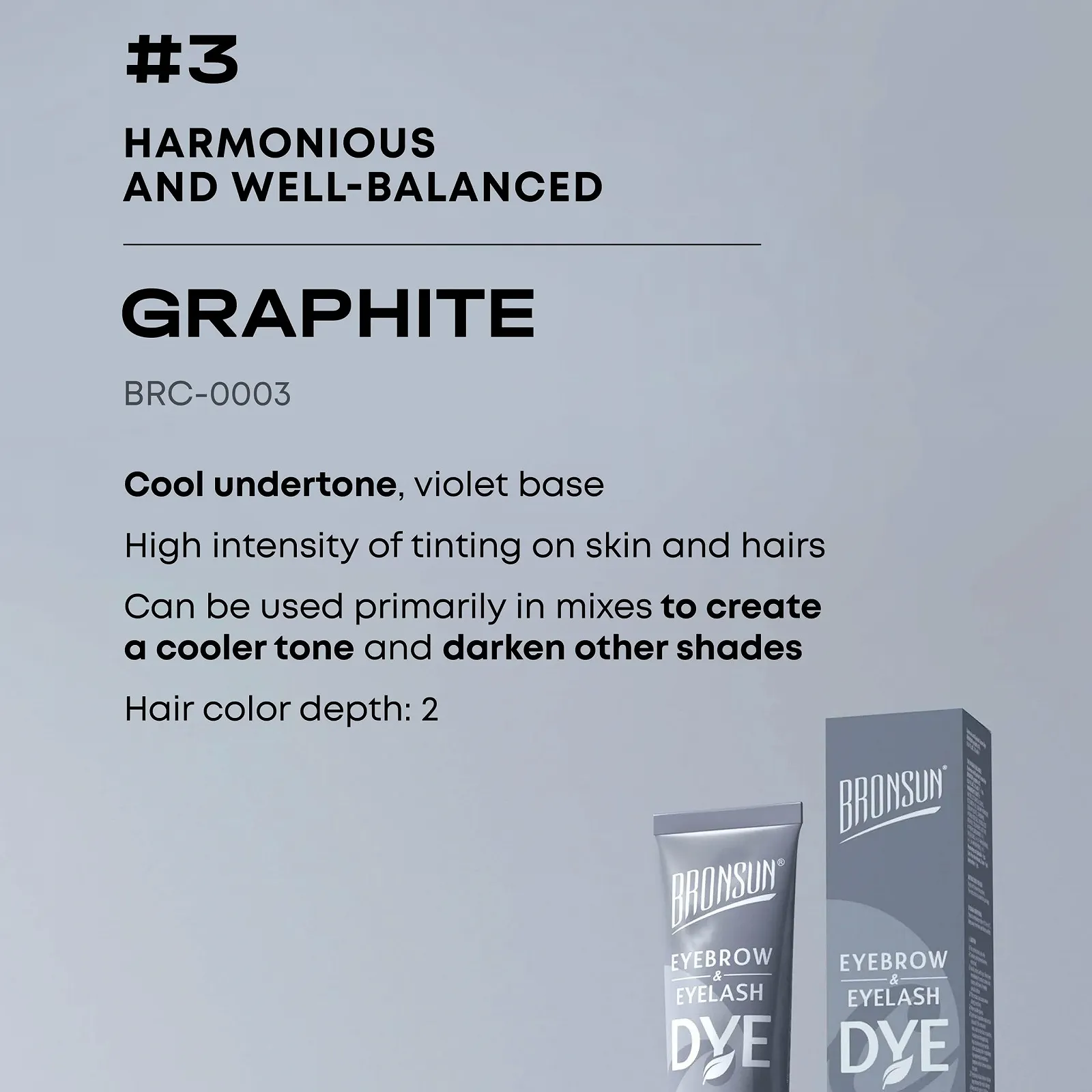 Крем-Графит Bronsun DYE Eyebrow & Eyelash Grey, фото №2