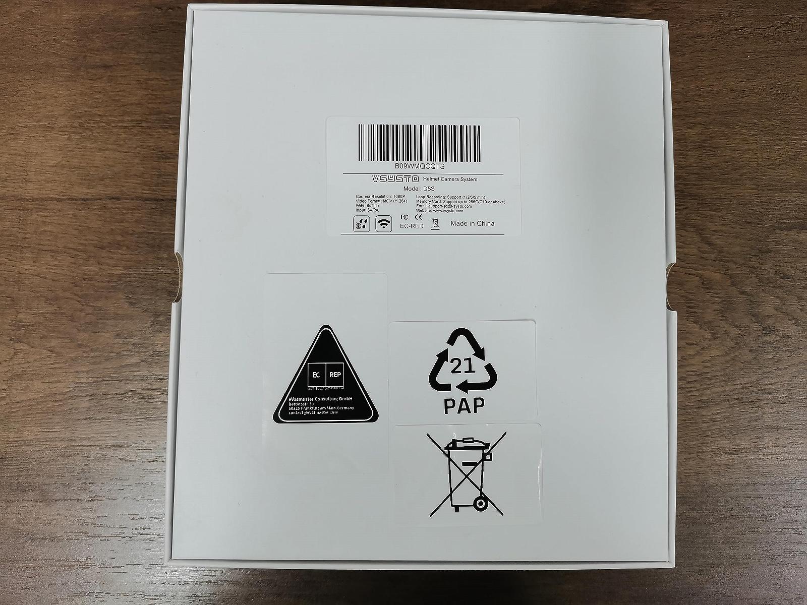 Камера VSYSTO HD 1080P WiFi Мотоцикл Велосипед Шлем Ночное видение 150° Водонепроницаемая Черная-D5S, фото №4