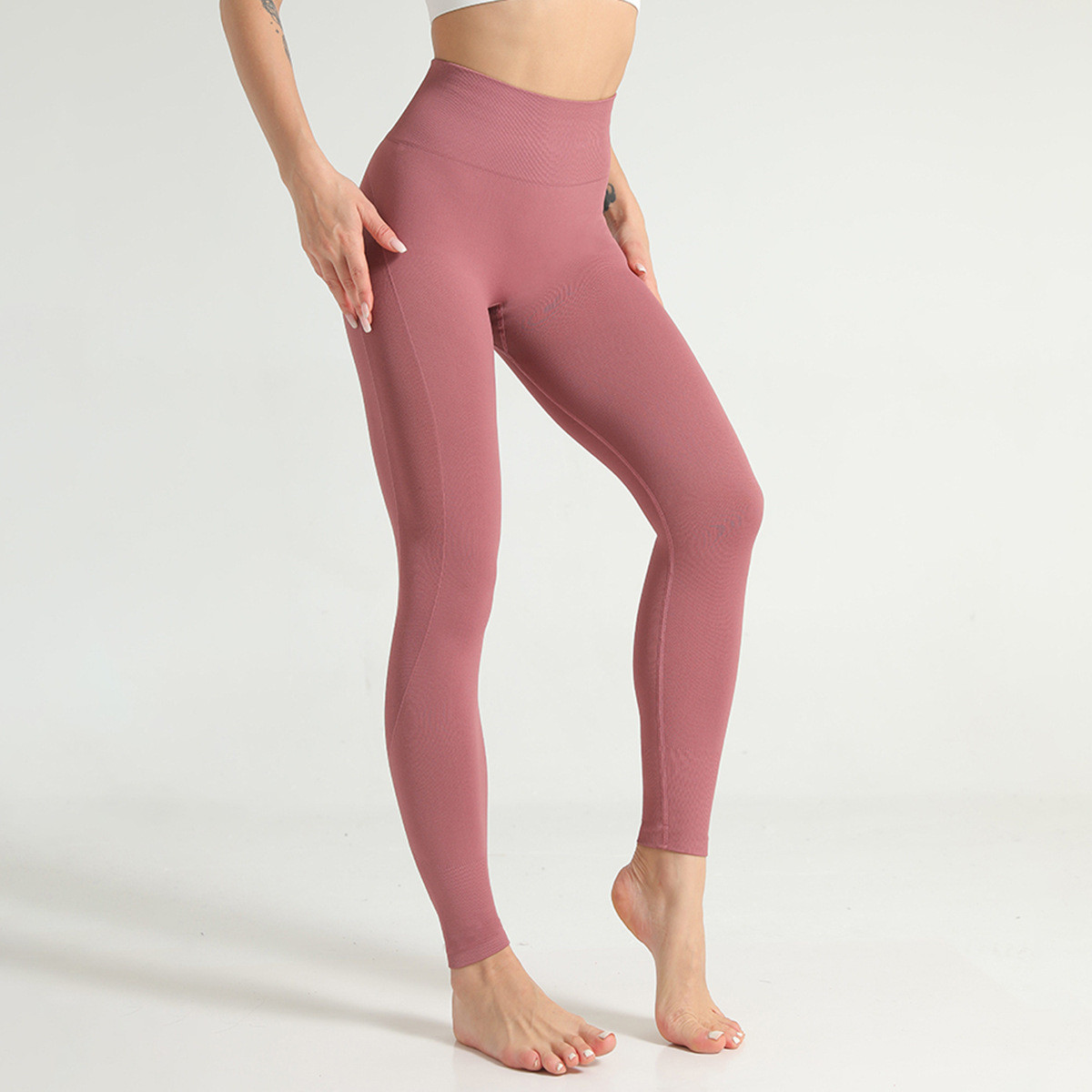 Леггинсы женские спортивные 9679 L розовые, фото №7