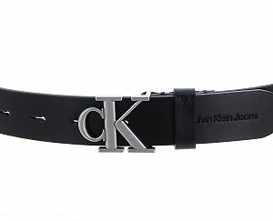 Ремень Calvin Klein CKJ Monogram Seasonal Mono Hardware Кожаный 30 мм W100 Черный, черный synthetic.ua - Фото 1
