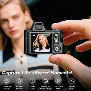 Мини Цифровая Камера-Брелок MaxMango 1.3 Inch 1080P Мини Фотокамера с Памятью 64GB, Черный synthetic.ua - Фото 1