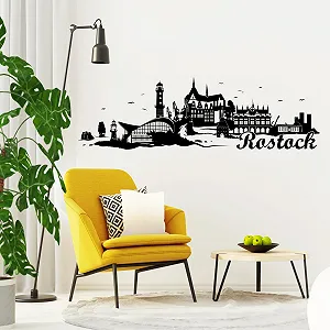 Наклейка на стіну Wandtattoo Loft Rostock Skyline Warnemünde - Фото 1