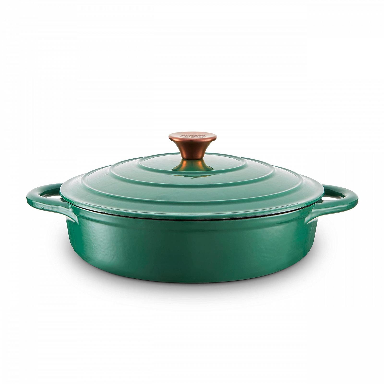 Жаровня Barbary & Oak BO800253GRN чугунная эмалированная 28 см зеленая, фото №1