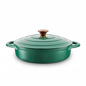 Жаровня Barbary & Oak BO800253GRN чугунная эмалированная 28 см зеленая - Фото 1