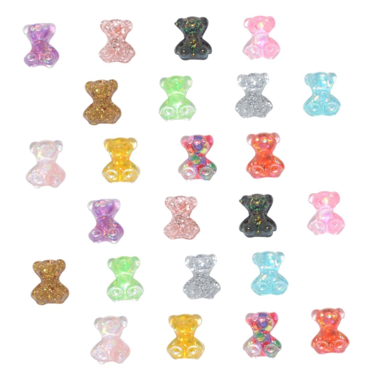 Прикрасы для ногтей Мишки WOONEKY Набор 3D Стразы Смоляные мишки 100 шт, фото №1