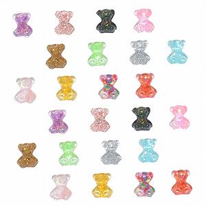 Прикраси для нігтів Ведмедики WOONEKY Набір 3D Стрази Смоляні ведмедики 100 шт - Фото 1