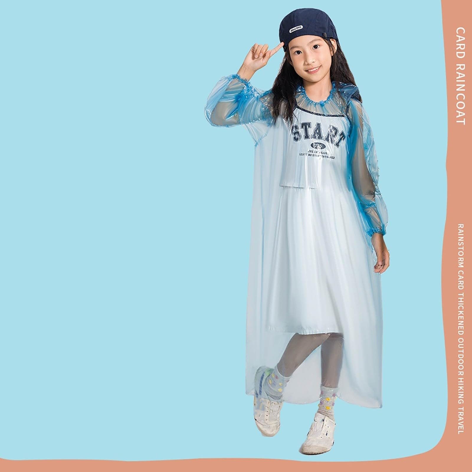 Дождевик детский водонепроницаемый Унисекс Большие размеры Softshell с капюшоном Дождевик для активного отдыха Тонкая мягкая ткань Плащ Большие размеры Плащ для девочек и мальчиков, фото №3