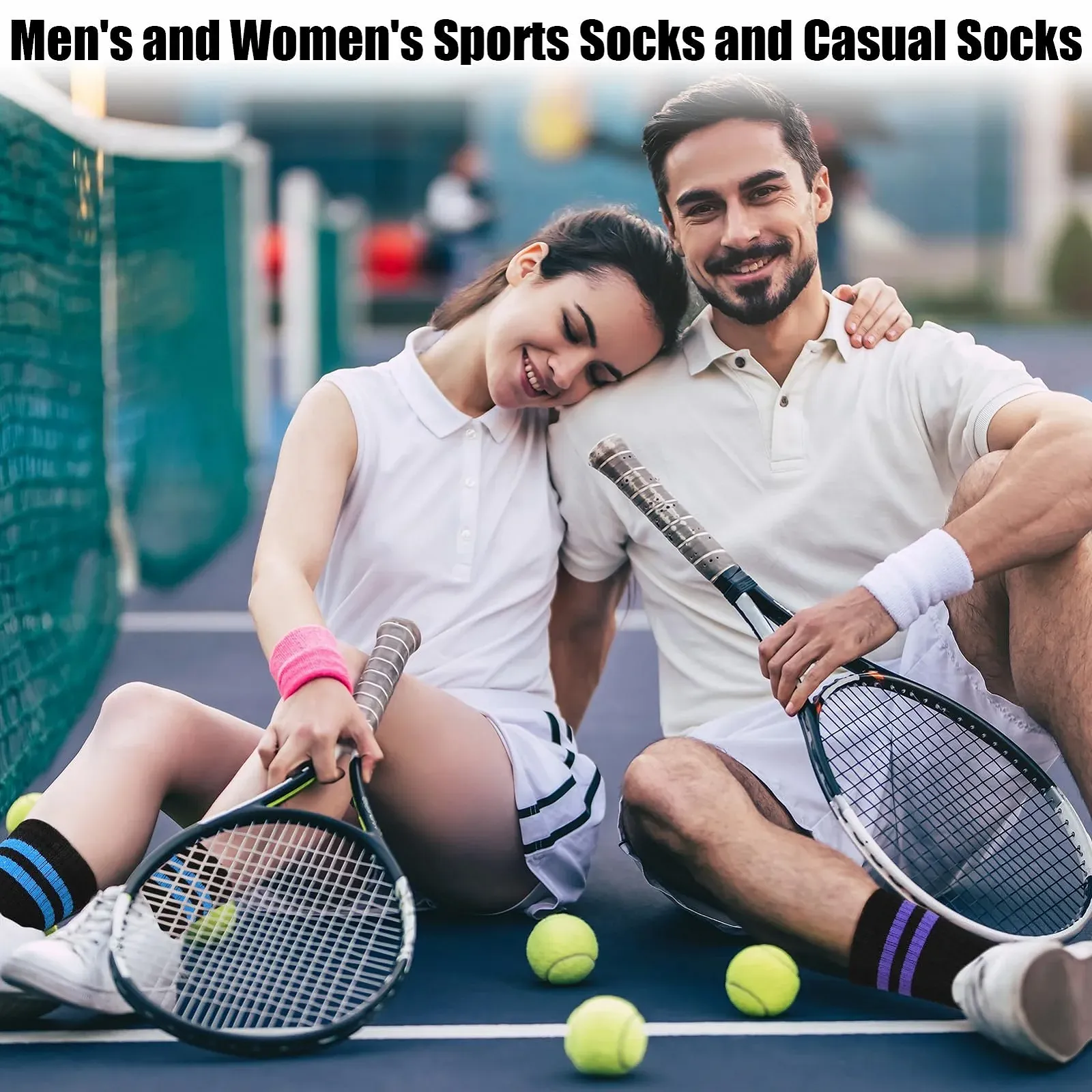 Женские теннисные носки 6 пар Черный Полосатый 39-42, фото №5