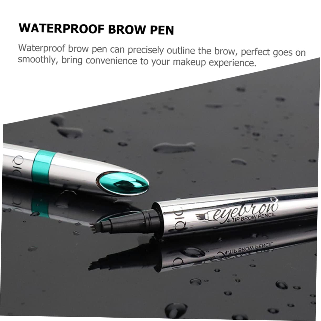 Карандаш для бровей HAPINARY Brow Tool темно-коричневый с четырьмя головками, фото №4