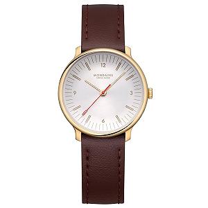Жіночий Кварцовий Годинник Mondaine Doppio 33 мм, Коричневий/Золотий MLE.33110.LGV - Фото 1