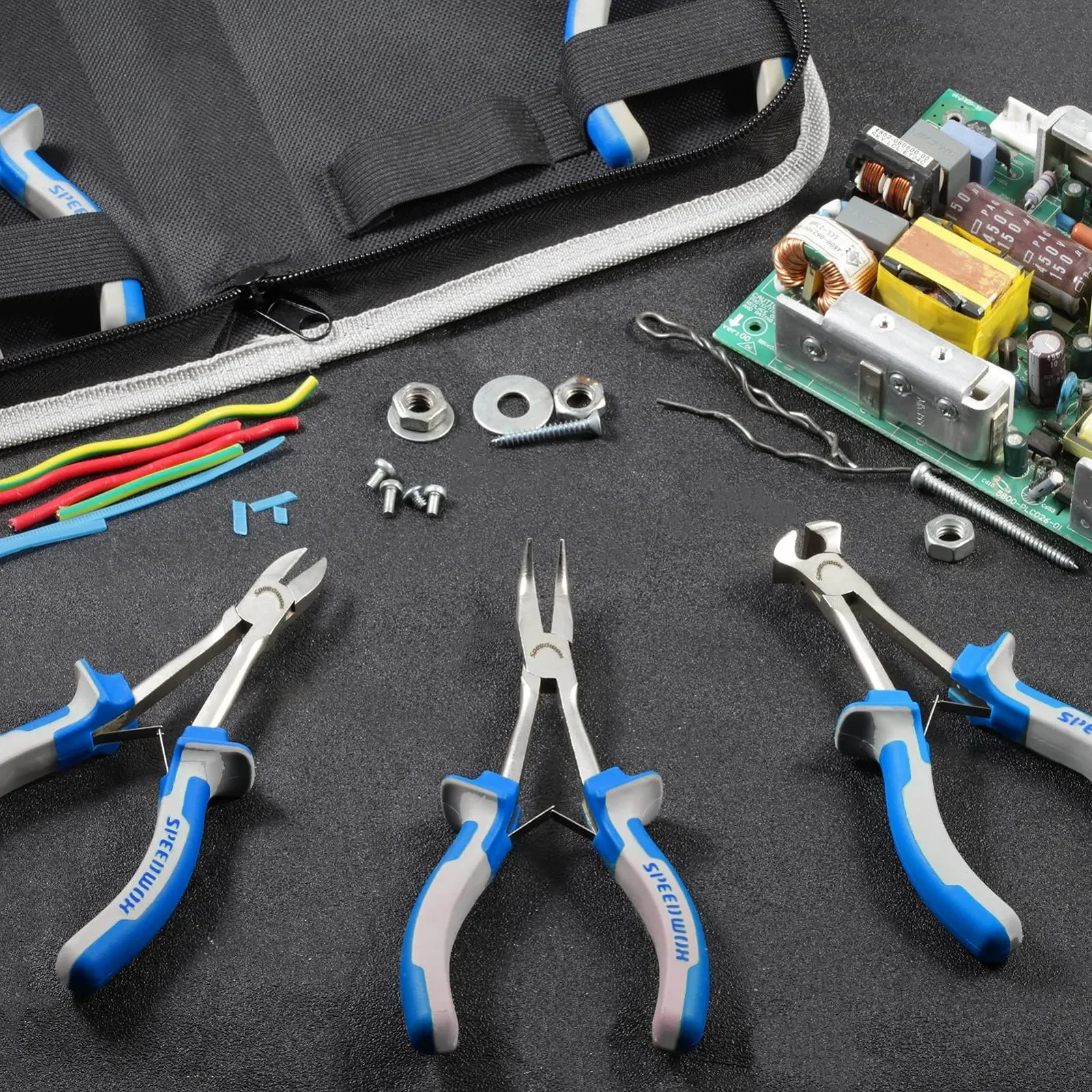 Набор мини-плоскогубцев SPEEDWOX 5 шт с чехлом + торцевые кусачки, плоскогубцы, изогнутые плоскогубцы, диагональные плоскогубцы, плоскогубцы с игольчатыми носами для рукоделия, ремонта, фото №7