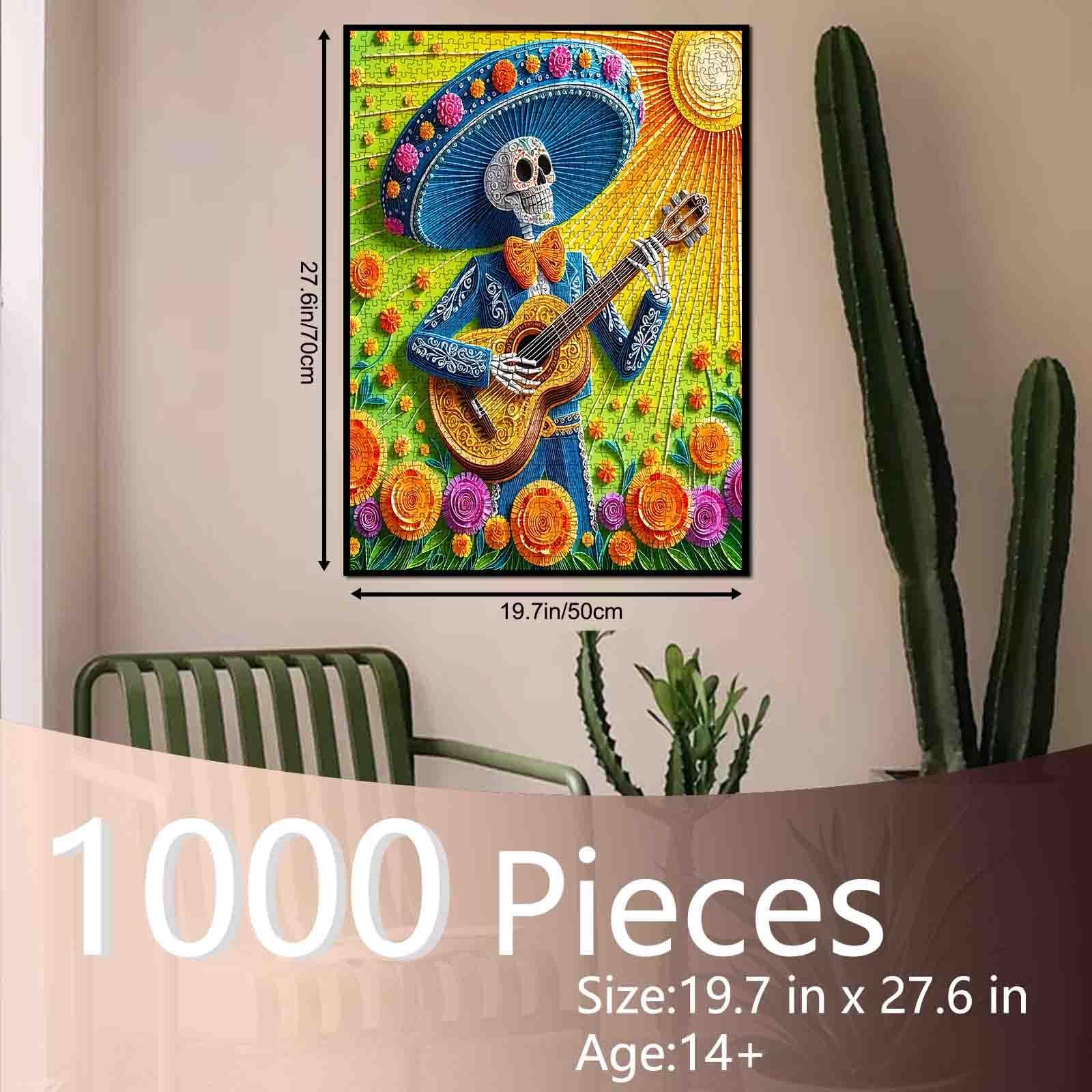 Пазл Tucocoo Skeleton Guitar 1000 елементів Барвистий череп, фото №2