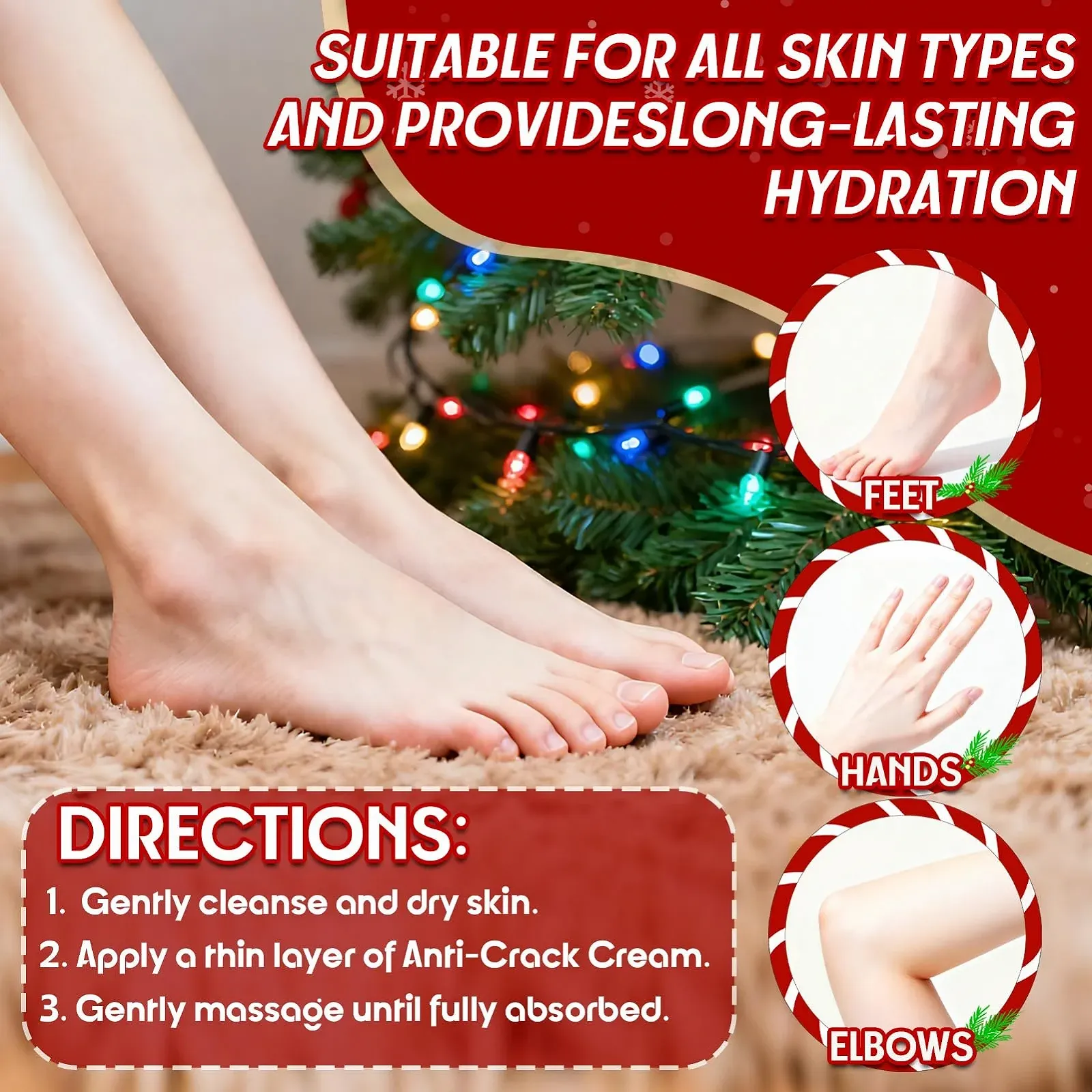 Крем для ног Christmas Foot Cream от трещин и мозолей в стике 40 г x 2 шт., фото №6