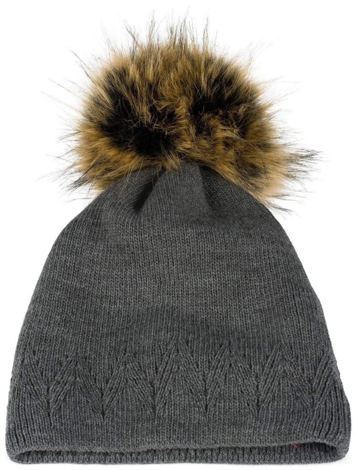 Вязаная шапка с помпоном styleBREAKER Unisex 04024181, однотонная, с узором зубцов, фото №2 Вязаная шапка с помпоном styleBREAKER Unisex 04024181, однотонная, с узором зубцов, фото №2
