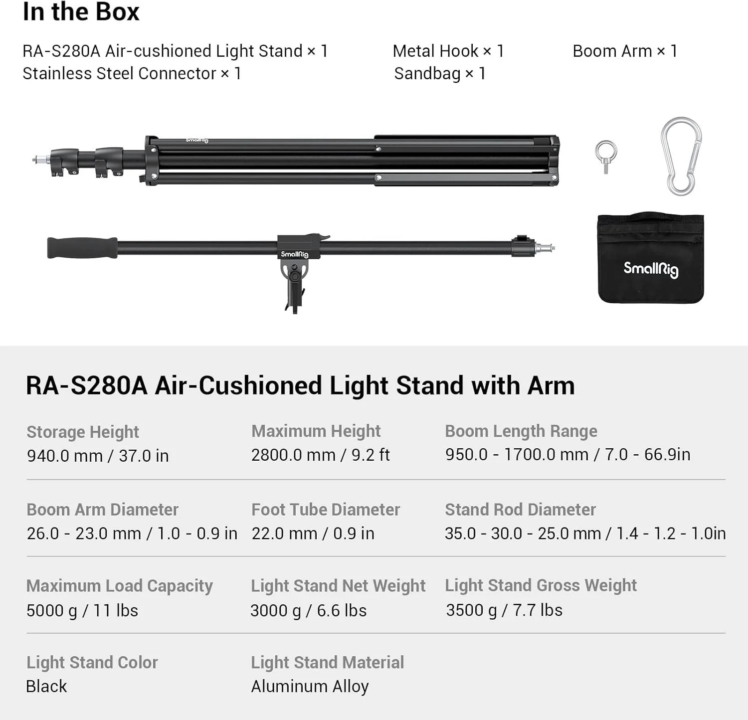 Штатив SmallRig 94-280 см, фото №7 Штатив SmallRig 94-280 см, фото №7