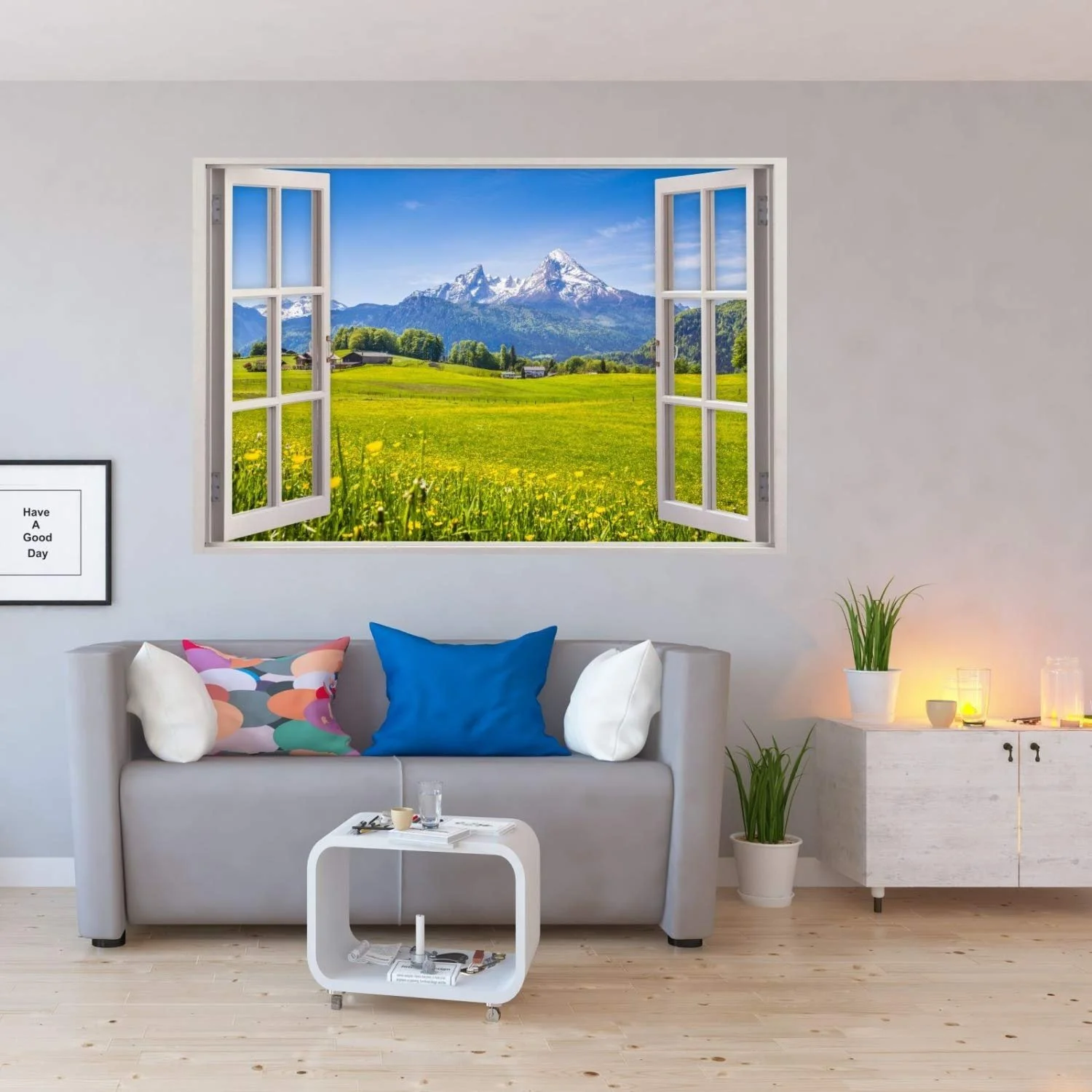 Наклейка на стіну 151 Window Alps Mountains 1250 x 830 мм, фото №3