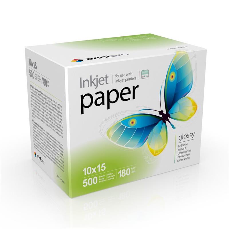 Фотобума PrintPro глянцева 180г/м2 10x15см 500л (PGE1805004R), фото №1