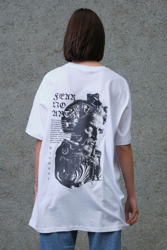 Оверсайз футболка з принтом Without greek white, фото №5
