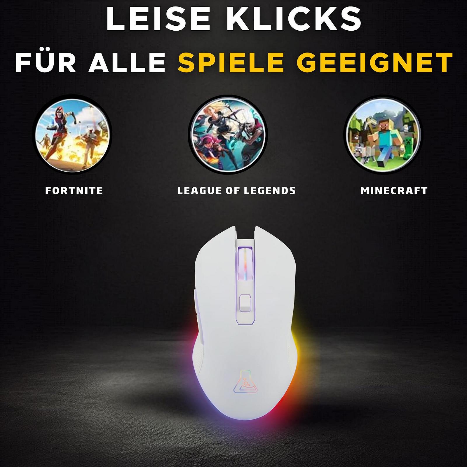 Беспроводная игровая мышь THE G-LAB Kult Helium 3200 DPI с ретро подсветкой 7 цветов - Белый, фото №5