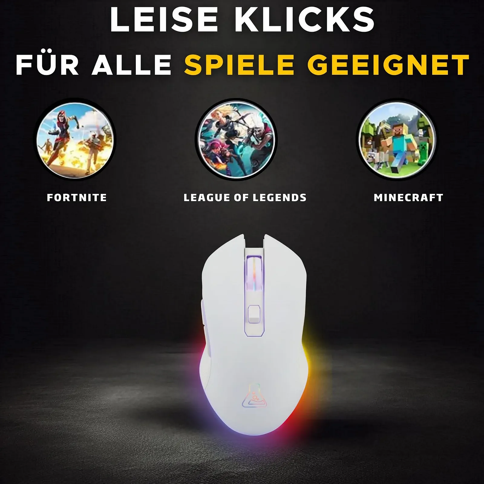 Беспроводная игровая мышь THE G-LAB Kult Helium 3200 DPI с ретро подсветкой 7 цветов - Белый, фото №5