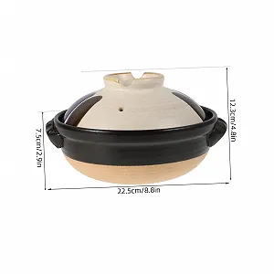 Кастрюля Gatuida керамическая с крышкой и двумя ручками, винтажная synthetic.ua - Фото 1