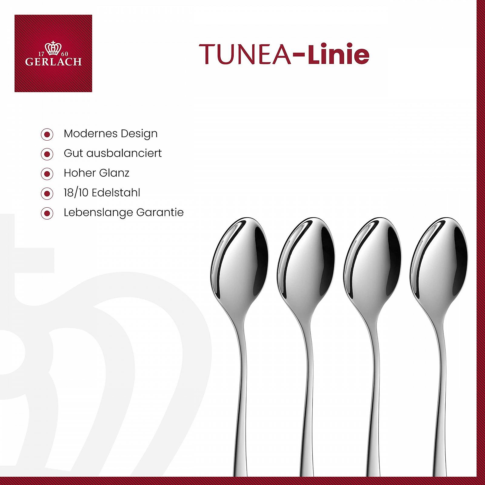 Ложка чайна Gerlach Tunea 6 шт, нержавіюча сталь, фото №2 Ложка чайна Gerlach Tunea 6 шт, нержавіюча сталь, фото №2