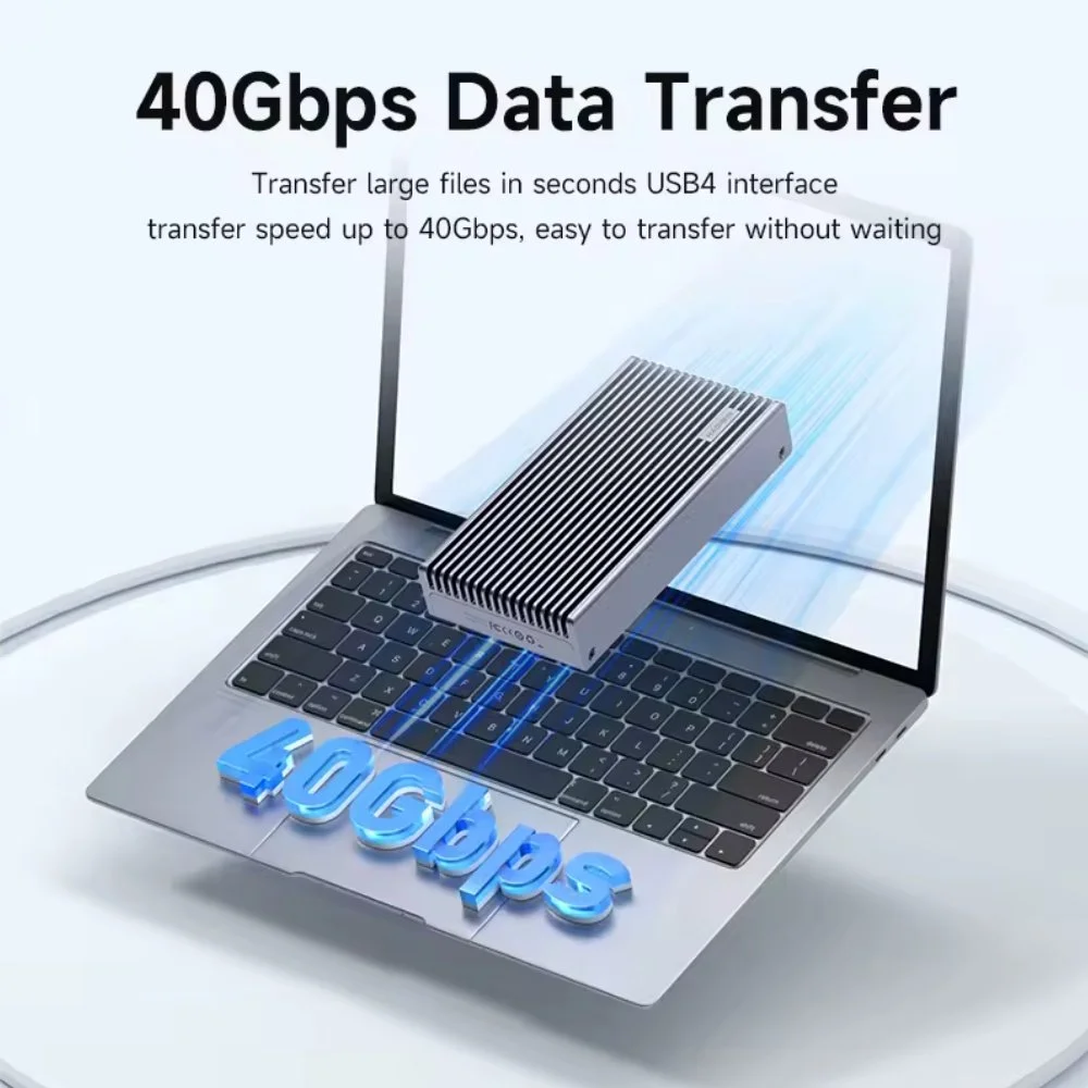 Внешний карман HAGIBIS MC40 40Gbps M.2 NVMe SSD to USB4, Thunderbolt 4 Black, фото №2 Внешний карман HAGIBIS MC40 40Gbps M.2 NVMe SSD to USB4, Thunderbolt 4 Black, фото №2