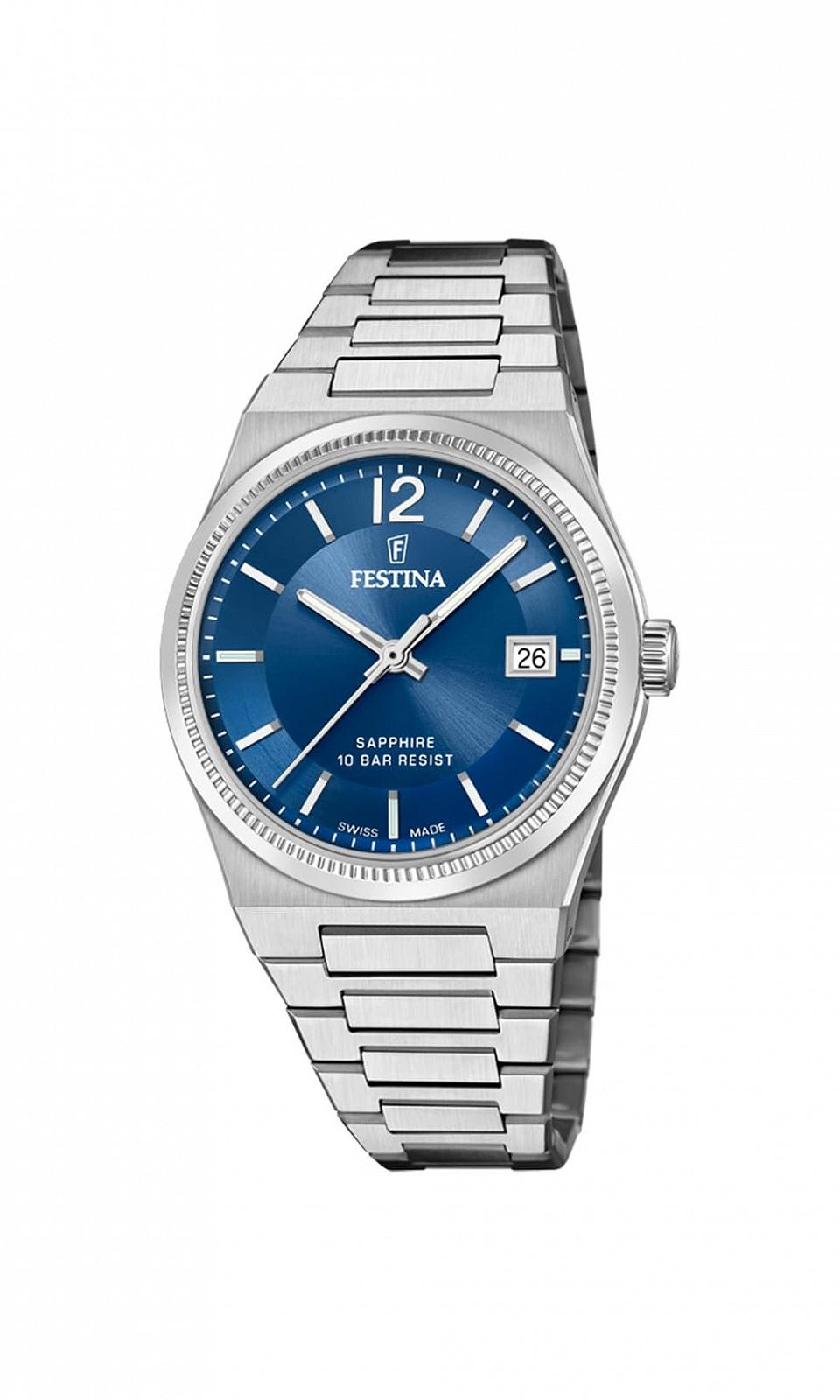 Жіночий годинник Festina Swiss Made F20035/4, корпус з нержавіючої сталі 316L срібного кольору, фото №1