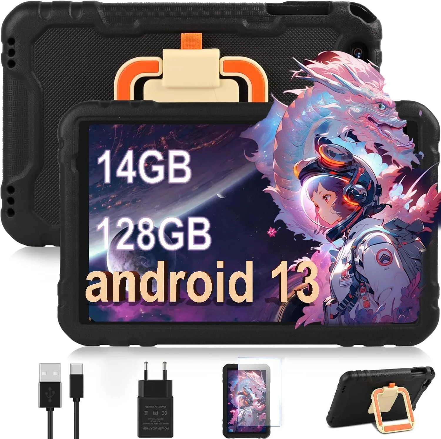 Планшет 10" HD Aokwei X500_T_US (8+6)/128Gb 8 ядер Android 13 8000 mAh Черный, фото №1