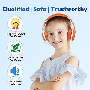 Наушники Bluetooth EarFun Children's 85/94 dB Оранжевые synthetic.ua - Фото 1