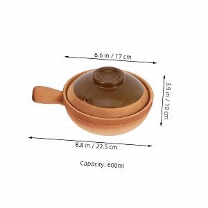 Горшок глиняный традиционный с крышкой 600 мл портативный synthetic.ua - Фото 1