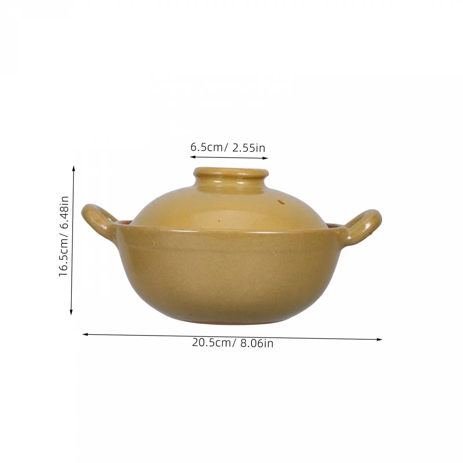 Жаровня из гончарной глины с двойными ручками 500 мл термостойкая с равномерным распределением тепла, фото №2