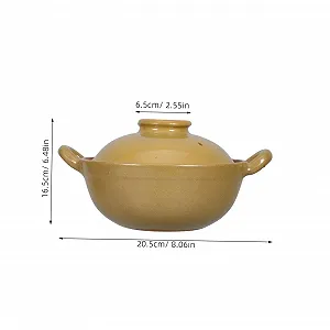 Жаровня из гончарной глины с двойными ручками 500 мл термостойкая с равномерным распределением тепла synthetic.ua - Фото 1