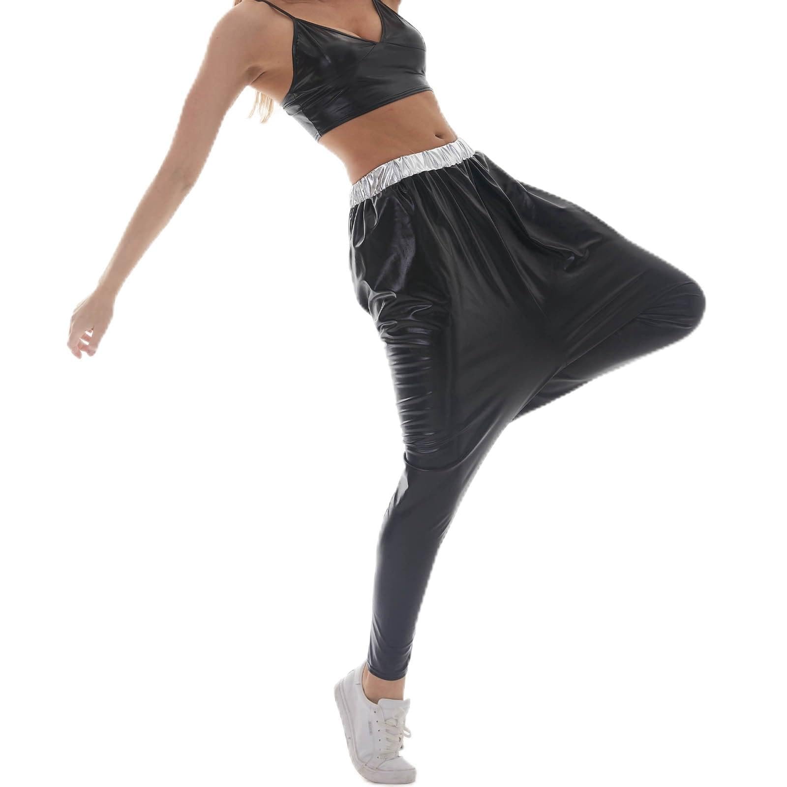 жіночі Glitter Space Costume Space Leggings 80s Galaxy Sequin Hip Hop Outfit Metallic Girl, фото №1