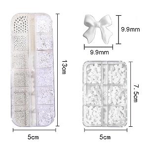 Стрази для нігтів, 2 коробки, перлини, плоскі намистини, підвіски synthetic.ua - Фото 1