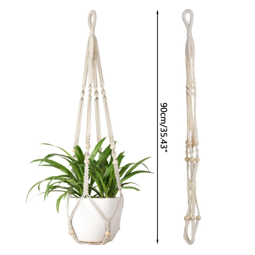 Підвіс для рослин макраме MiOYOOW із бавовняної мотузки 2 шт. Boho, фото №4