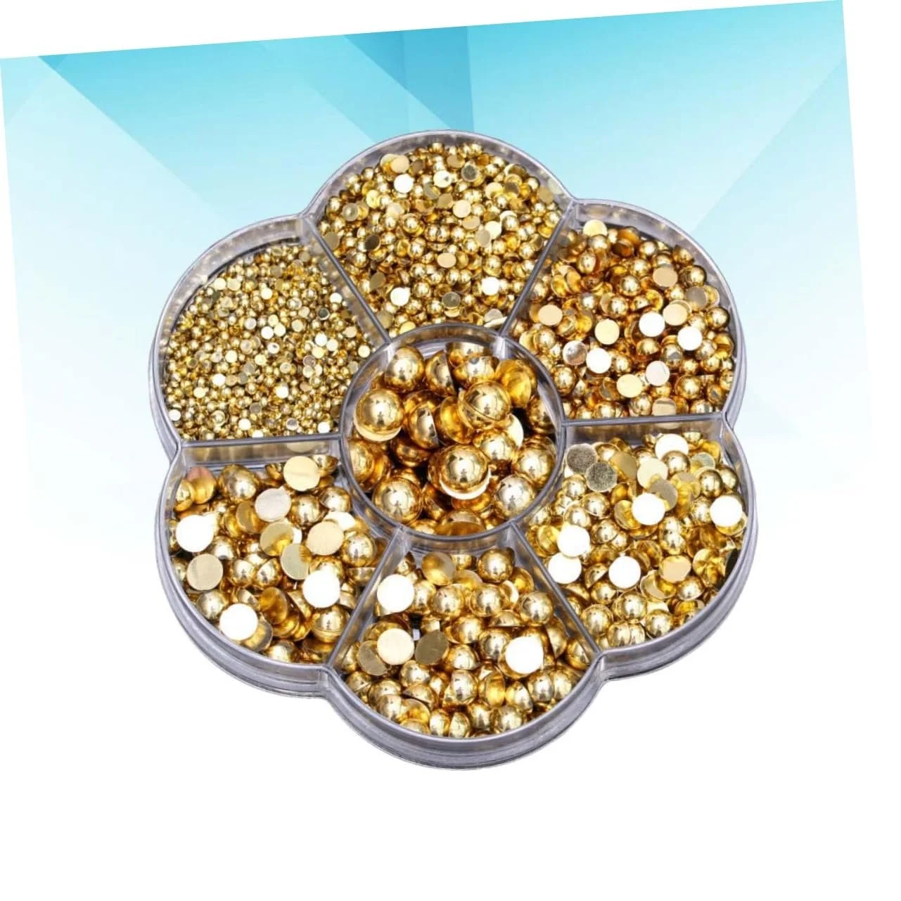 Набор шармов COHEALI 4930 шт. Набор для изготовления ювелирных изделий Упаковка в коробке Пластиковые полукруглые бусины Золотой цвет для начинающих, фото №3