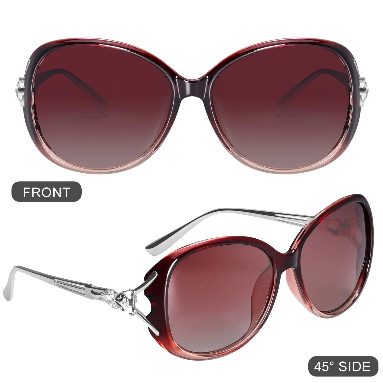 Поляризовані сонцезахисні окуляри Жіночі модні великі овальні, фото №3