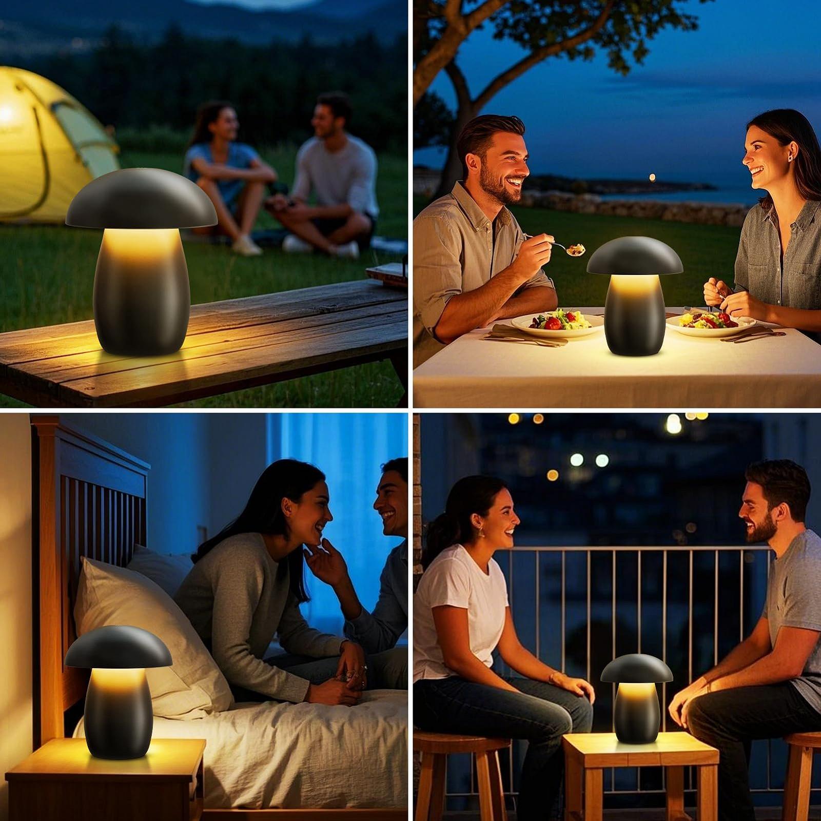 Настільна лампа FUYO Mushroom Бездротова Сенсорна Димер Акумуляторна, фото №6