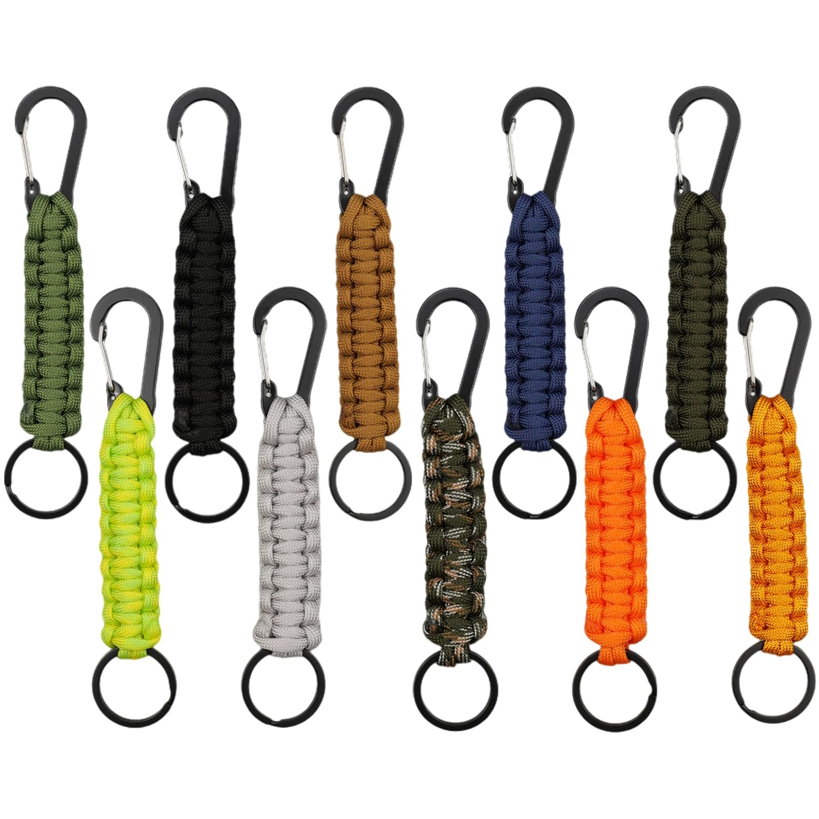 Брелок Pack of 10 Paracord, Підвіска Paracord, Плетений шнурок для альпінізму, піших прогулянок, їзди на велосипеді, кемпінгу, фото №1
