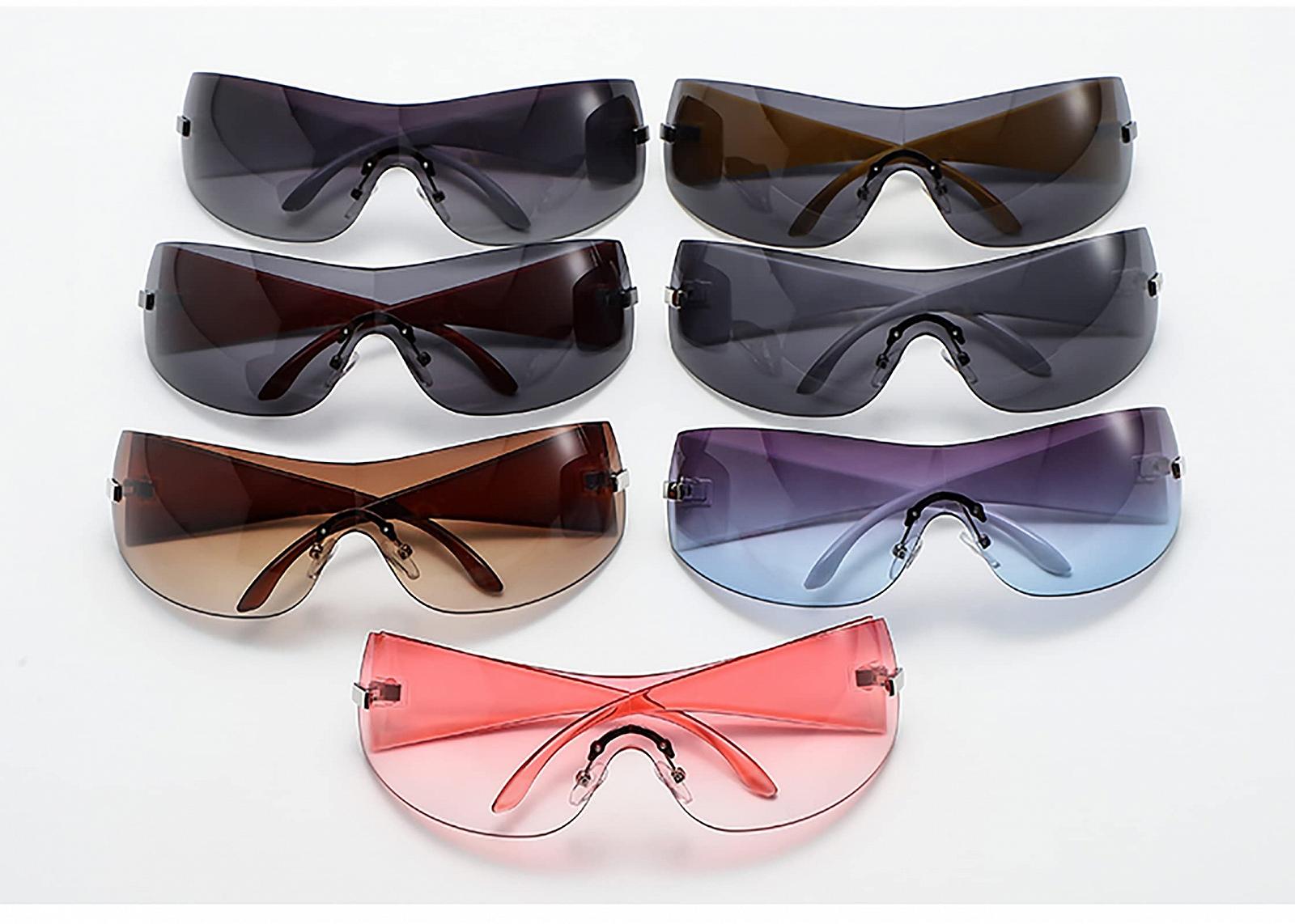 Сонцезахисні окуляри YAMEIZE Cycling Trendy Y2K Wraparound для жінок, чоловіків, великий розмір, захист UV400, фото №5