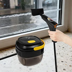 Пароочисник ручний 1500 W 3 бар з насадками та цифровим дисплеєм synthetic.ua - Фото 1