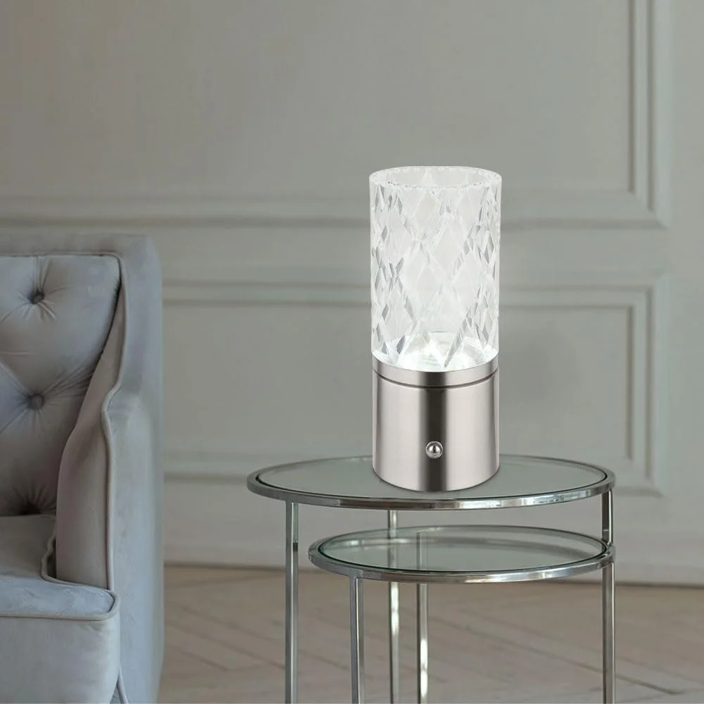 Настольная лампа Globo Прикроватная LED с сенсорным диммером Никель, фото №3