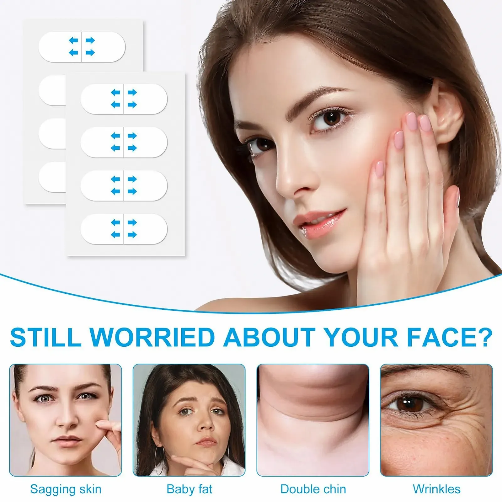 Стрічка для підтяжки обличчя, невидима, проти зморшок, миттєва підтяжка, фото №3