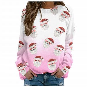 Рождественский джемпер Женский рождественский джемпер Рождественский свитшот для девочек-подростков Рождественский костюм Теплый вязаный джемпер Элегантная рождественская рубашка Милый рождественский наряд Рубашка с длинными рукавами - Фото 1