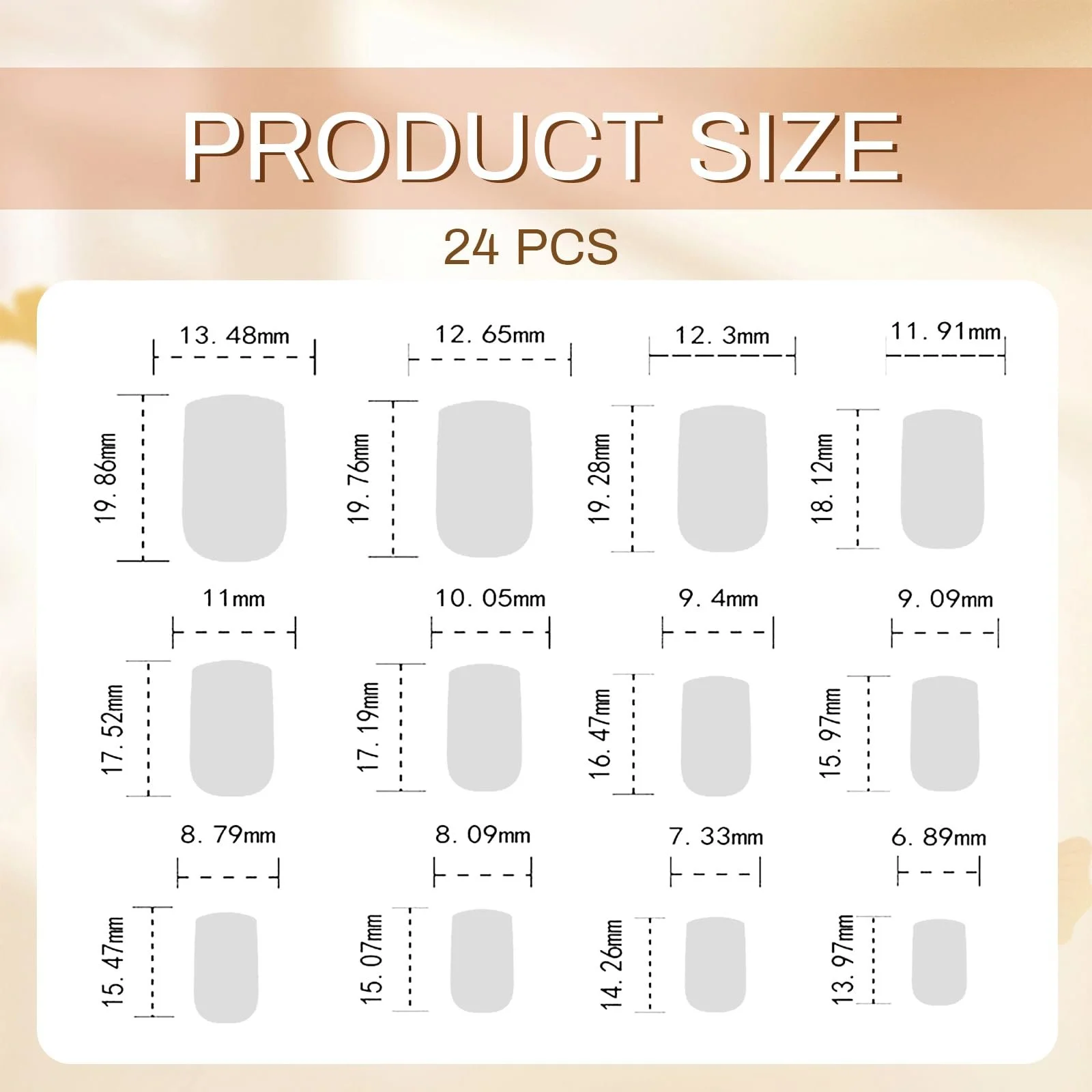 Накладні нігті GlamRays Short Square Black Leopard Shiny Smooth Adhesive Full Perimeter Acrylic, 24 шт. Black Leopard, фото №2